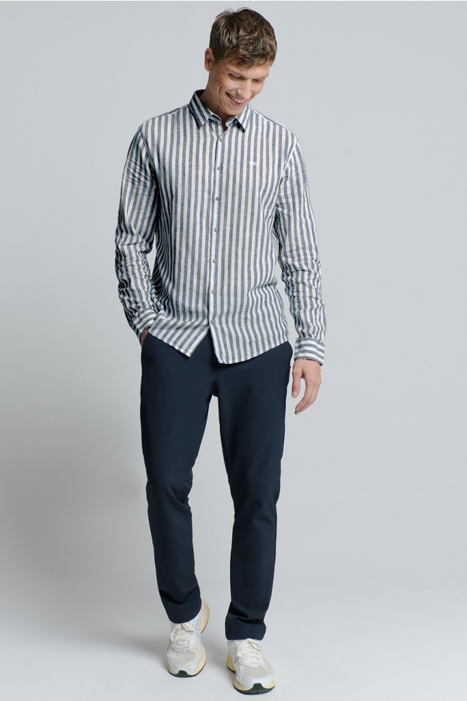 OVERHEMD MET VERTICALE STREPEN 27470224SN 136 INDIGO BLUE